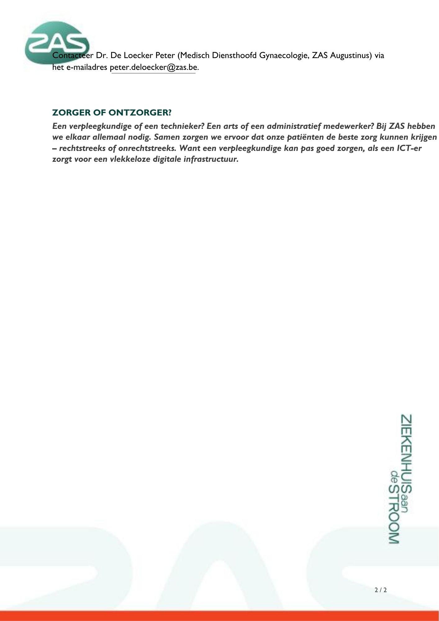 vacature ZAS