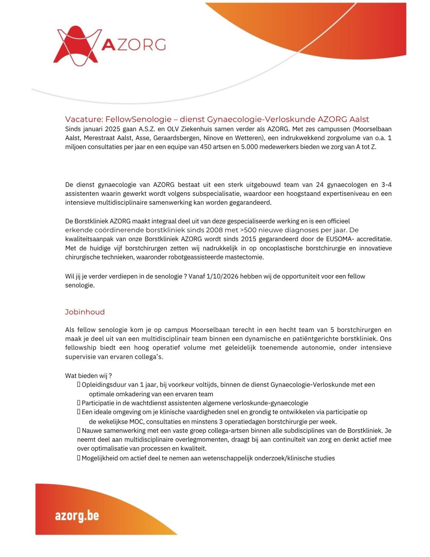 vacature fellow