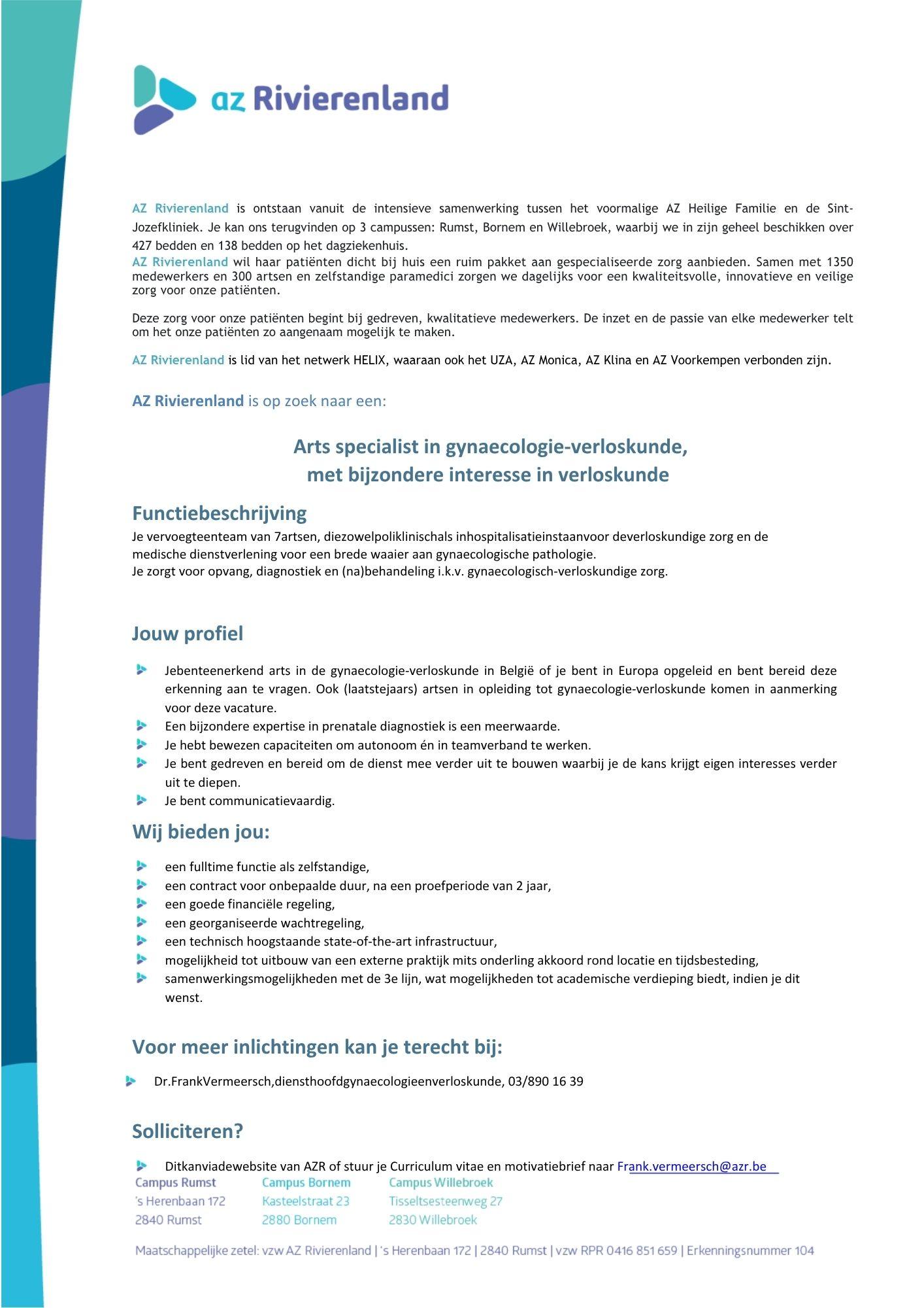 vacature AZ Rivierenland